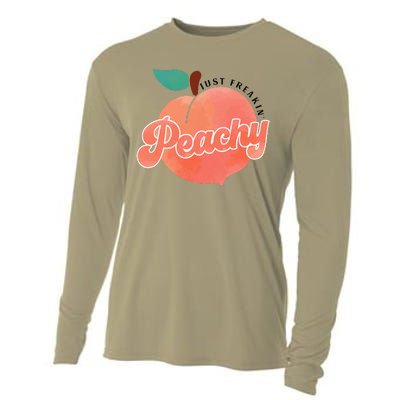 Just Freakin' Peachy Hippie Summer Apparel Tee Gift Cooling Performance Long Sleeve Crew