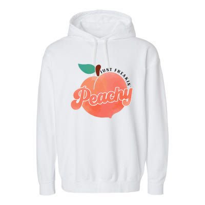 Just Freakin' Peachy Hippie Summer Apparel Tee Gift Garment-Dyed Fleece Hoodie