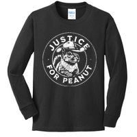 Justice For Peanut The Squirrel P’Nut Pnut Peanut Squirrel Kids Long Sleeve Shirt