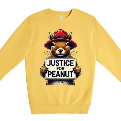 Justice For Peanut The Squirrel Wanted Premium Crewneck Sweatshirt