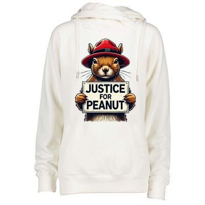 Justice For Peanut The Squirrel Wanted Womens Funnel Neck Pullover Hood