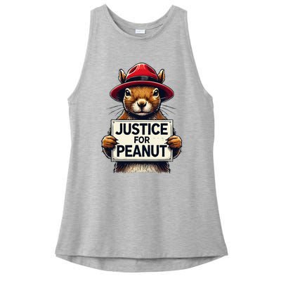 Justice For Peanut The Squirrel Wanted Ladies PosiCharge Tri-Blend Wicking Tank