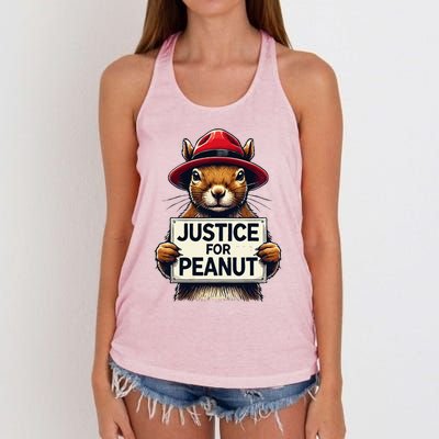 Justice For Peanut The Squirrel Wanted Women's Knotted Racerback Tank