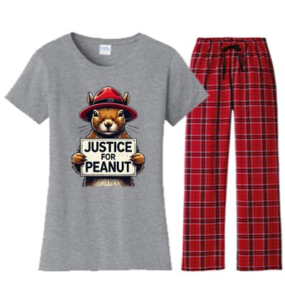 Justice For Peanut The Squirrel Wanted Women's Flannel Pajama Set