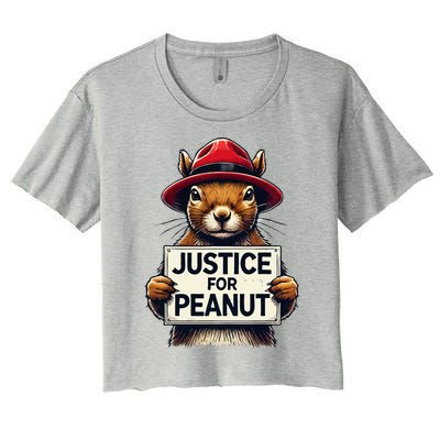 Justice For Peanut The Squirrel Wanted Women's Crop Top Tee