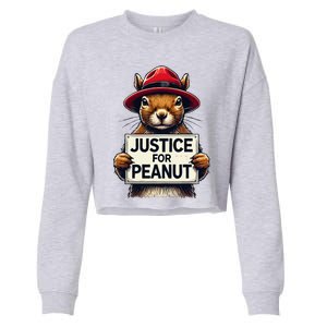 Justice For Peanut The Squirrel Wanted Cropped Pullover Crew