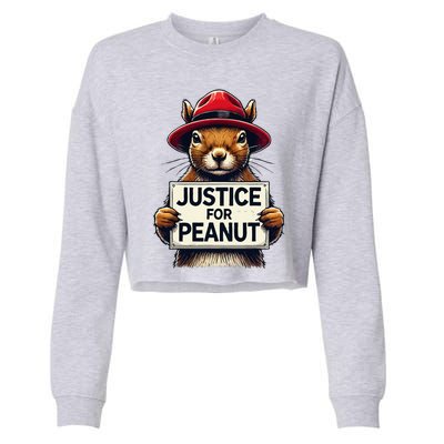 Justice For Peanut The Squirrel Wanted Cropped Pullover Crew