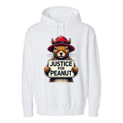 Justice For Peanut The Squirrel Wanted Garment-Dyed Fleece Hoodie