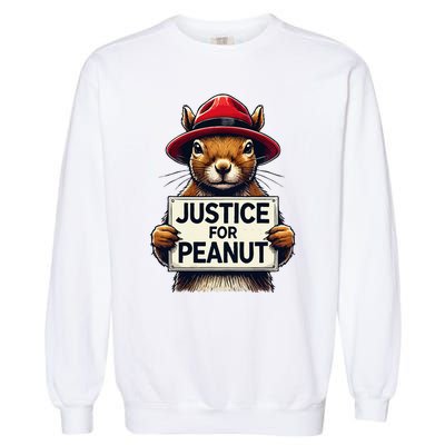 Justice For Peanut The Squirrel Wanted Garment-Dyed Sweatshirt