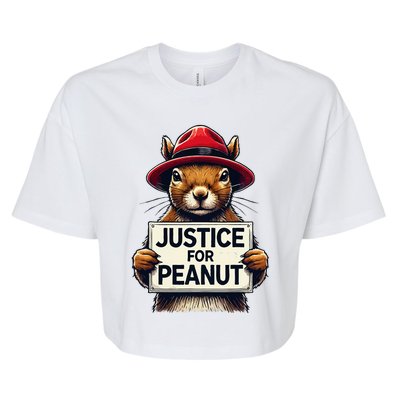 Justice For Peanut The Squirrel Wanted Bella+Canvas Jersey Crop Tee