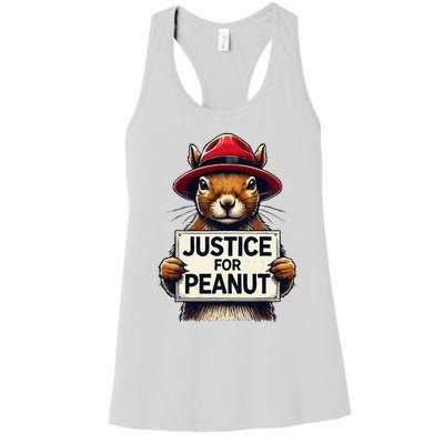 Justice For Peanut The Squirrel Wanted Women's Racerback Tank