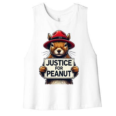 Justice For Peanut The Squirrel Wanted Women's Racerback Cropped Tank