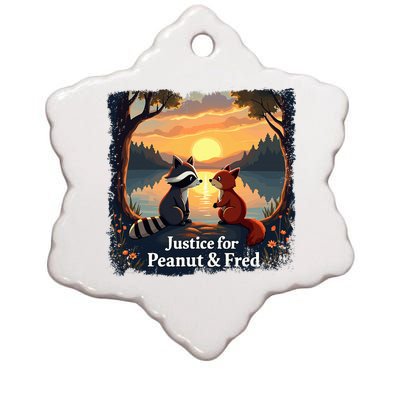 Justice For Peanut And Fred Peanut Squirrel Fred Raccoon Ceramic Star Ornament