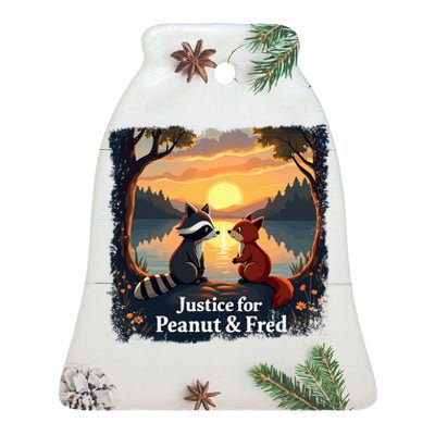 Justice For Peanut And Fred Peanut Squirrel Fred Raccoon Ceramic Bell Ornament