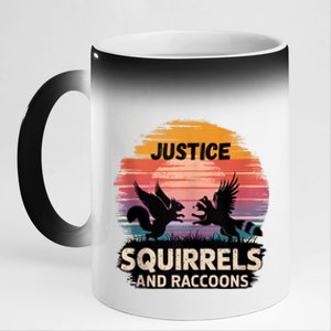 Justice For Peanut The Squirrel & Fred The Racoon 11oz Black Color Changing Mug