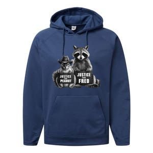 Justice For Peanut The Squirrel And Fred The Raccoon Performance Fleece Hoodie