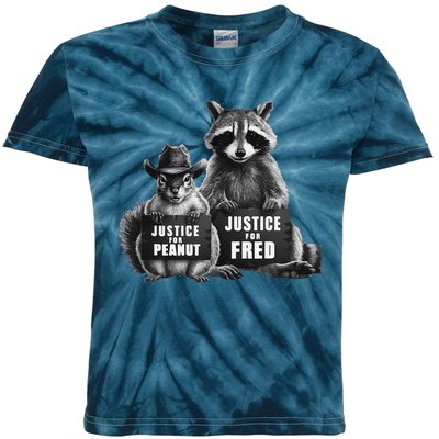 Justice For Peanut The Squirrel And Fred The Raccoon Kids Tie-Dye T-Shirt