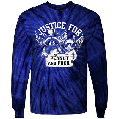 Justice For Peanut Squirrel Fred Raccoon Lover Tie-Dye Long Sleeve Shirt