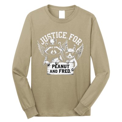 Justice For Peanut Squirrel Fred Raccoon Lover Long Sleeve Shirt