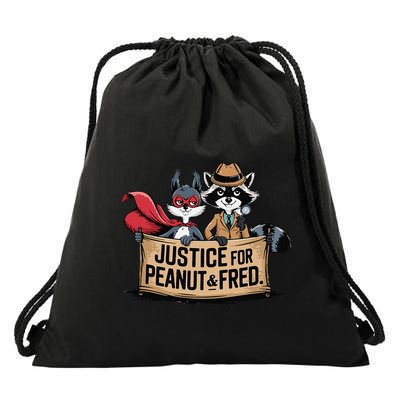 Justice For Peanut The Squirrel Wanted Drawstring Bag