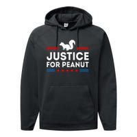 Justice For Peanut The Squirrel 2024 Performance Fleece Hoodie