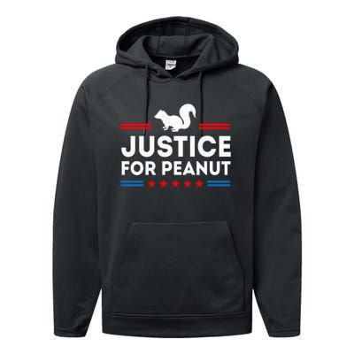 Justice For Peanut The Squirrel 2024 Performance Fleece Hoodie