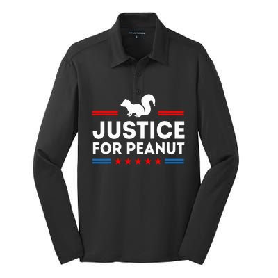 Justice For Peanut The Squirrel 2024 Silk Touch Performance Long Sleeve Polo