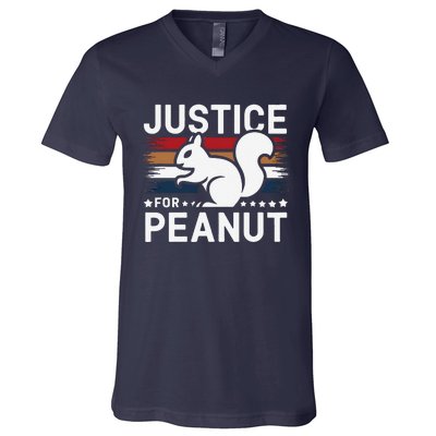 Justice For Peanut The Squirrel The Squirrel Pnut V-Neck T-Shirt