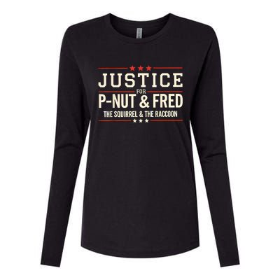 Justice For Pnut And Fred The Squirrel Peanut Justice Womens Cotton Relaxed Long Sleeve T-Shirt