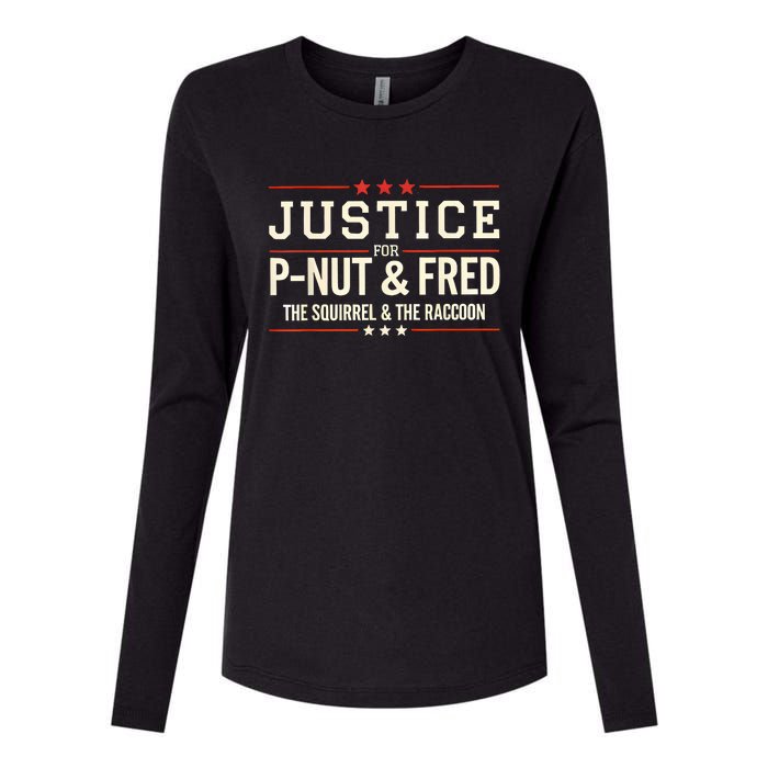 Justice For Pnut And Fred The Squirrel Peanut Justice Womens Cotton Relaxed Long Sleeve T-Shirt