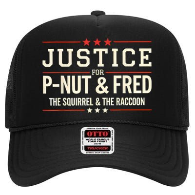 Justice For Pnut And Fred The Squirrel Peanut Justice High Crown Mesh Back Trucker Hat