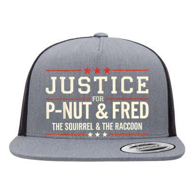 Justice For Pnut And Fred The Squirrel Peanut Justice Flat Bill Trucker Hat