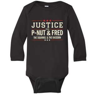 Justice For Pnut And Fred The Squirrel Peanut Justice Baby Long Sleeve Bodysuit