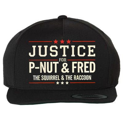 Justice For Pnut And Fred The Squirrel Peanut Justice Wool Snapback Cap