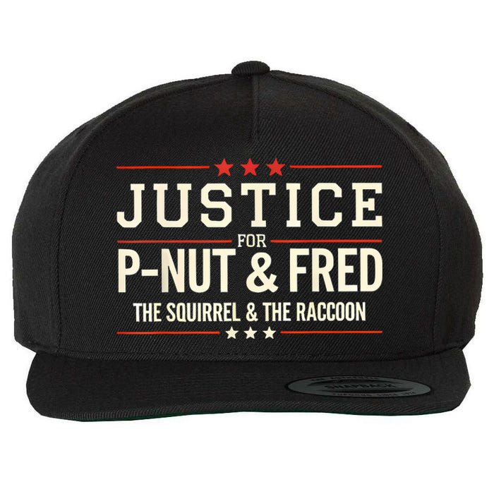 Justice For Pnut And Fred The Squirrel Peanut Justice Wool Snapback Cap