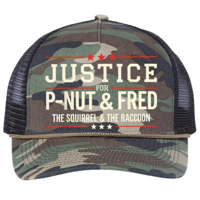 Justice For Pnut And Fred The Squirrel Peanut Justice Retro Rope Trucker Hat Cap