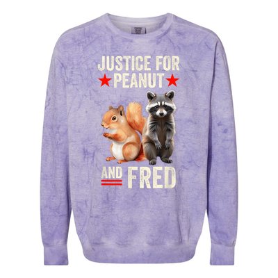 Justice For Peanut The Squirrel And Fred The Raccoon 2024 Colorblast Crewneck Sweatshirt