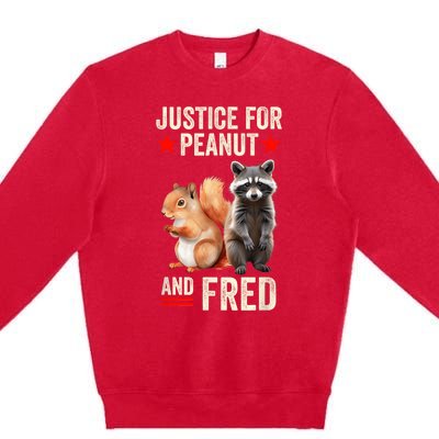 Justice For Peanut The Squirrel And Fred The Raccoon 2024 Premium Crewneck Sweatshirt