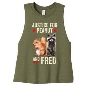 Justice For Peanut The Squirrel And Fred The Raccoon 2024 Women's Racerback Cropped Tank