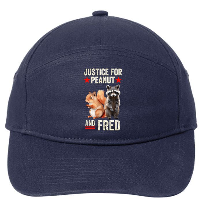 Justice For Peanut The Squirrel And Fred The Raccoon 2024 7-Panel Snapback Hat