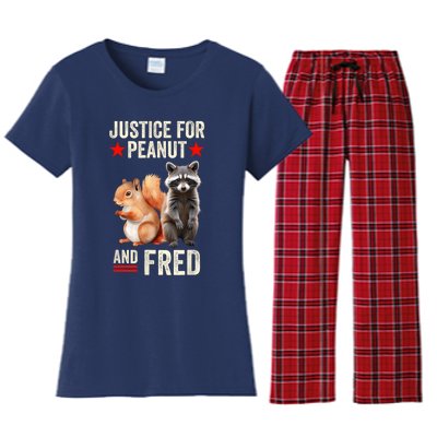 Justice For Peanut The Squirrel And Fred The Raccoon 2024 Women's Flannel Pajama Set