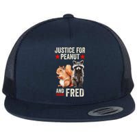 Justice For Peanut The Squirrel And Fred The Raccoon 2024 Flat Bill Trucker Hat