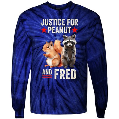 Justice For Peanut The Squirrel And Fred The Raccoon 2024 Tie-Dye Long Sleeve Shirt