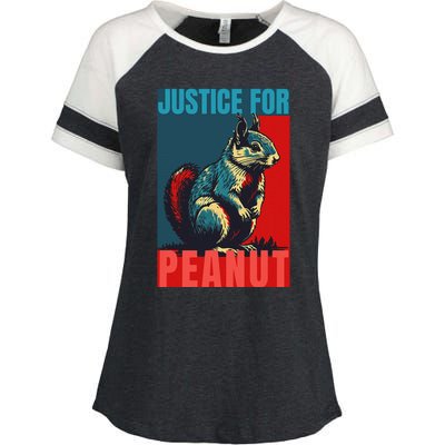 Justice For Peanut The Squirrelwanted Animal Lovers Enza Ladies Jersey Colorblock Tee