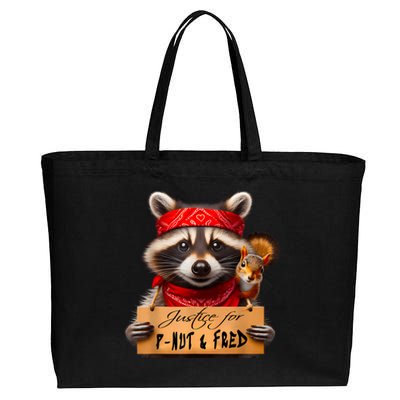 Justice For Peanut The Squirrel Pnut & Fred The Raccoon Cotton Canvas Jumbo Tote