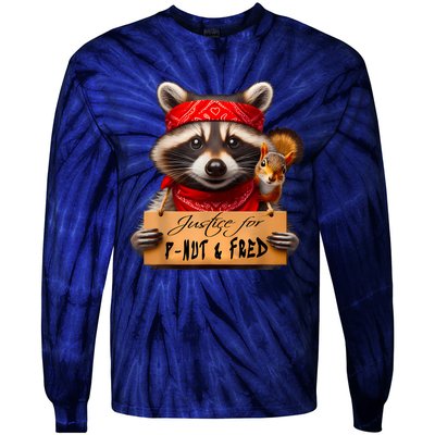 Justice For Peanut The Squirrel Pnut & Fred The Raccoon Tie-Dye Long Sleeve Shirt