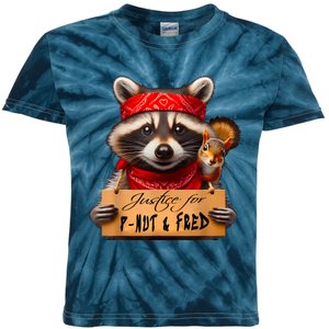 Justice For Peanut The Squirrel Pnut & Fred The Raccoon Kids Tie-Dye T-Shirt