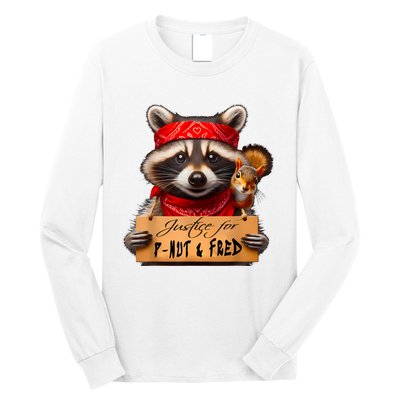 Justice For Peanut The Squirrel Pnut & Fred The Raccoon Long Sleeve Shirt