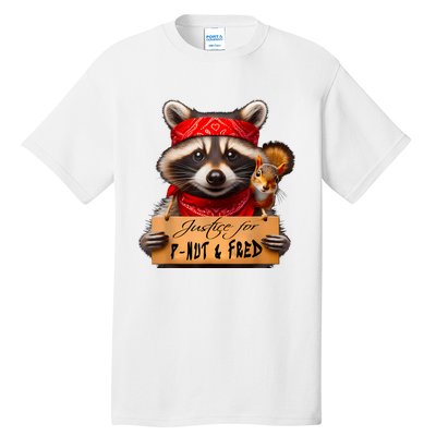 Justice For Peanut The Squirrel Pnut & Fred The Raccoon Tall T-Shirt