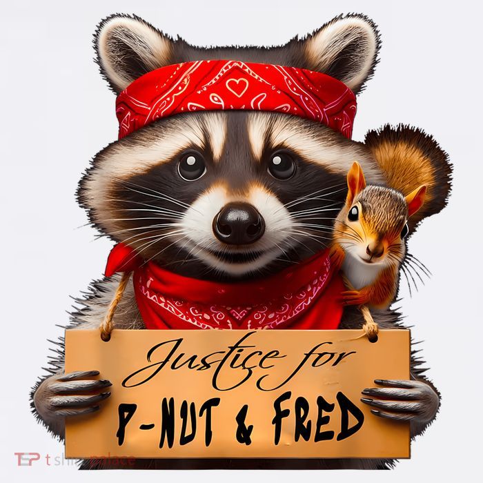 Justice For Peanut The Squirrel Pnut & Fred The Raccoon Button